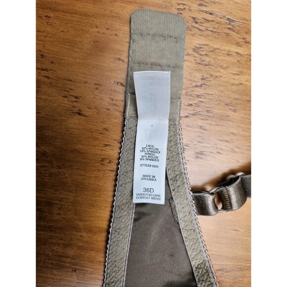 Vintage Victoria Secret Bra 36D Floral Lace Rosette Push Up Underwire 3623 Satin - Picture 6 of 7